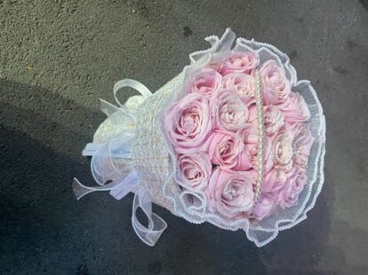 Mazzo di 19 Rose Rosa - Eleganza Perlacea real bouquet photo