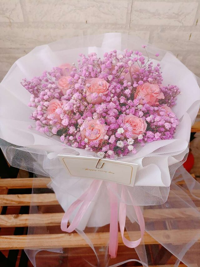 Bouquet di 11 Rose Rosa - Grazia Delicata real bouquet photo
