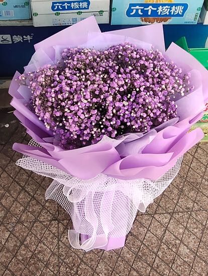 Bouquet di Gipsofila Viola - Radiosità Serena real bouquet photo